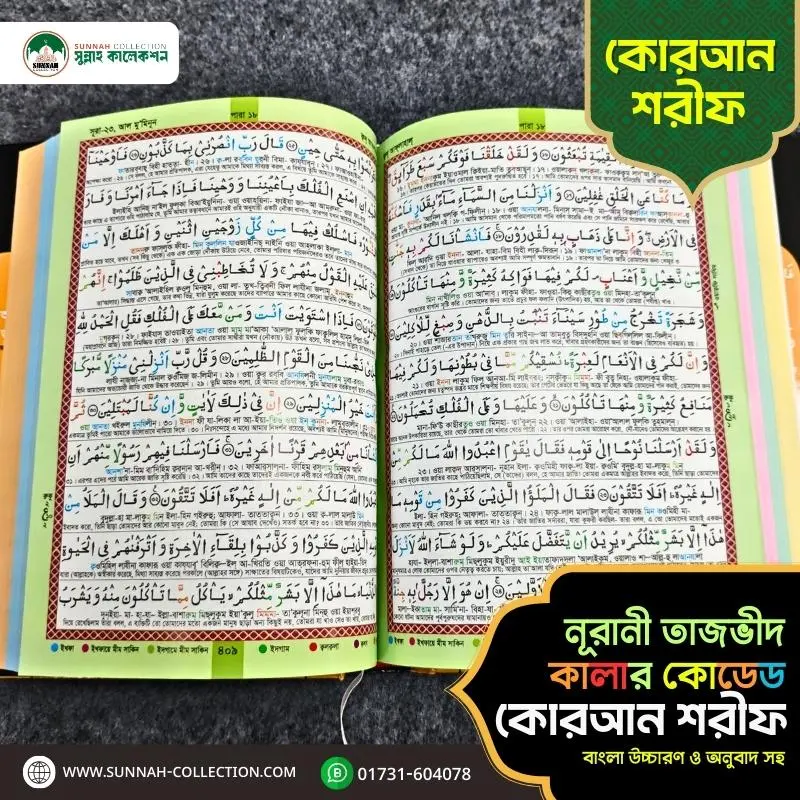তাজভীদ কালার কোডেড বাংলা অনুবাদ কোরআন শরীফ-Tajvid Color Coded Quran Sharif - Image 4